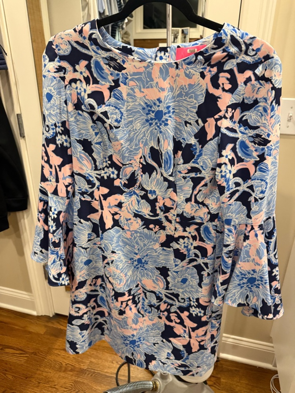 Lilly Pulitzer Blue and Pink Floral Bell Sleeve Tunic